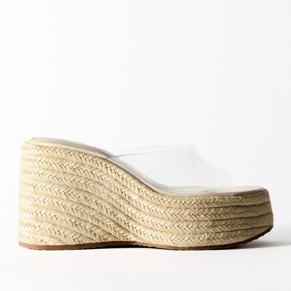 ZARA vinyl wedge sandals